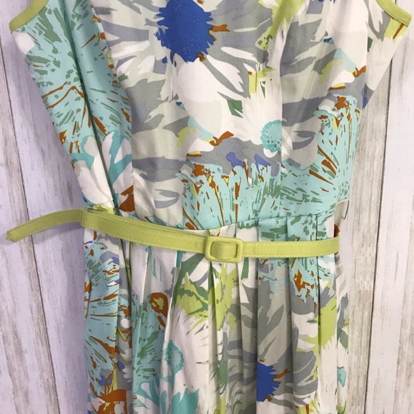 🍋 London Times Belted Floral dress size 10 - Picture 2 of 8